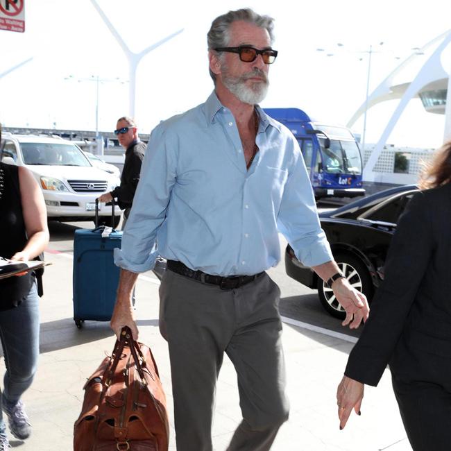 Pierce Brosnan and family out for a walk in Knightsbridge on Wednesday