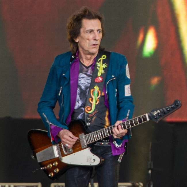 Which Hollywood mega star convinced Rolling Stones guitarist Ronnie Wood to star in comedy film Standing on the Shoulders of Kitties?